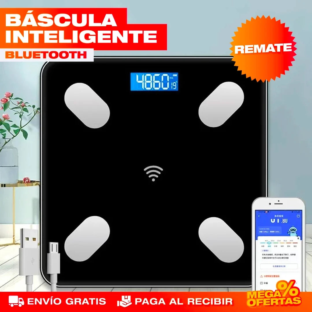 Báscula Inteligente Bluetooth – Controla tu Peso y Progreso Desde el Celular