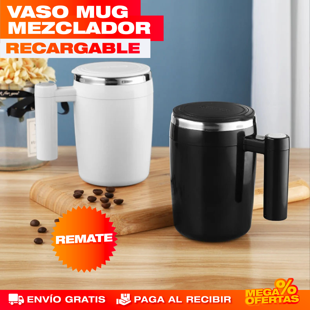Vaso Mug Mezclador Recargable – Adiós a los Grumos: Mezcla Perfecta en Segundos