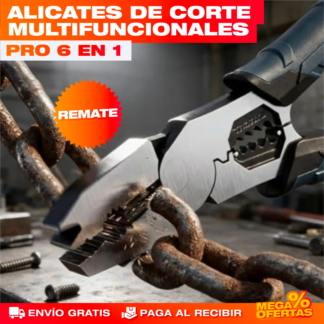 Alicate Multifunción 6 en 1 – Pinza Pela-Cables Profesional