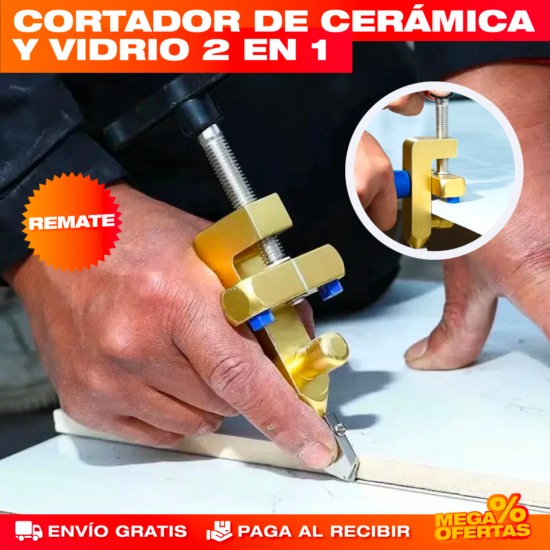 Cortador de Cerámica 2 en 1 – Corta Baldosa Recto y Sin Astillar