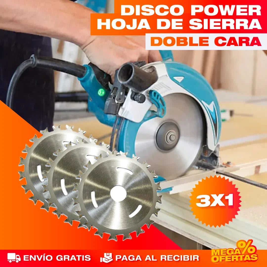 Disco Power Sierra Doble Cara – Corta Madera y Plástico Sin Trabarse · 3x1
