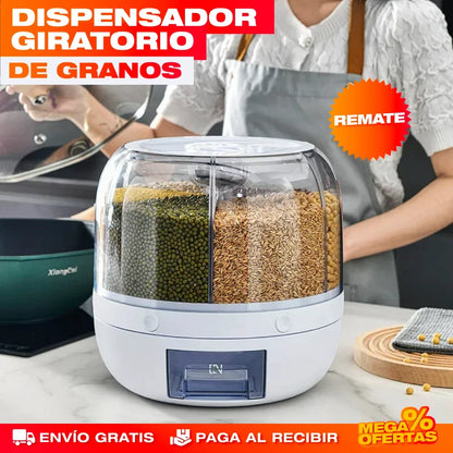 Dispensador Organizador Giratorio de Granos y Arroz – Despensa Ordenada y Sin Plagas