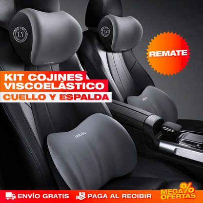 Kit de Soporte Lumbar de Espuma Viscoelástica – Adiós Dolor de Espalda en el Carro y la Oficina