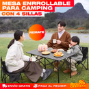 Mesa de Camping para 4 Puestos – Arma tu Mesa Donde Sea y Guárdala Plana