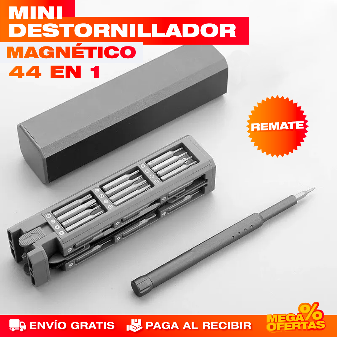 Kit Mini Destornillador Magnético 44 en 1 – Repara Celular, Gafas y Relojes en Casa