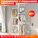 2 Tendero y Perchero Vertical Ajustable – Seca y Organiza tu Ropa Sin Ocupar Espacio