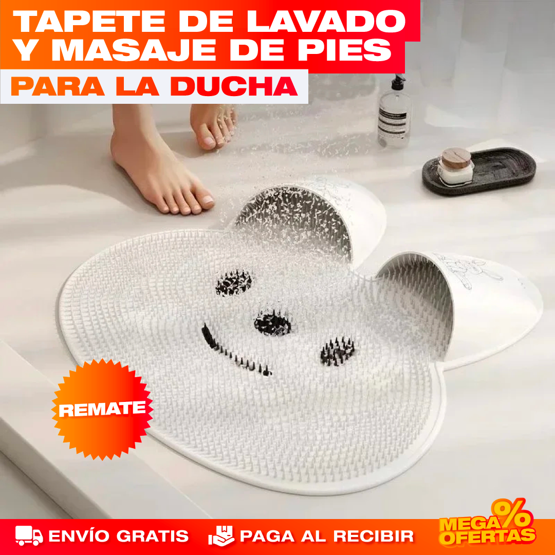 Tapete de Lavado y Masaje de Pies para Ducha – Pies Limpios y Relajados Sin Agacharte
