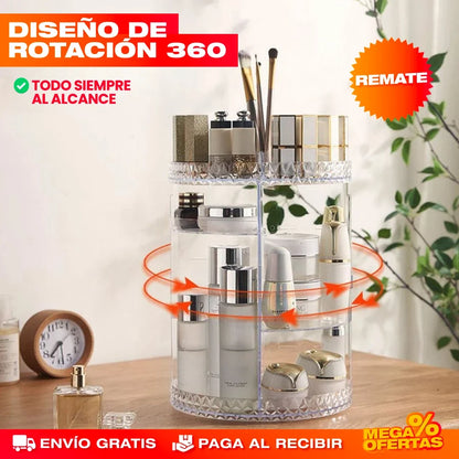 Organizador Giratorio 360° de Maquillaje – Todo tu Maquillaje a un Giro de Distancia