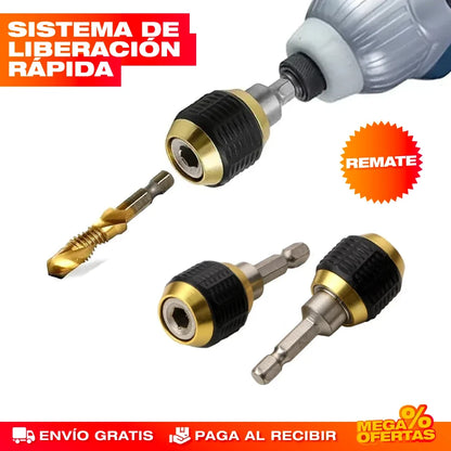 Acople Adaptador Hexagonal con Cambio Rápido para Brocas – Cambia de Broca en 1 Segundo Sin Detenerte
