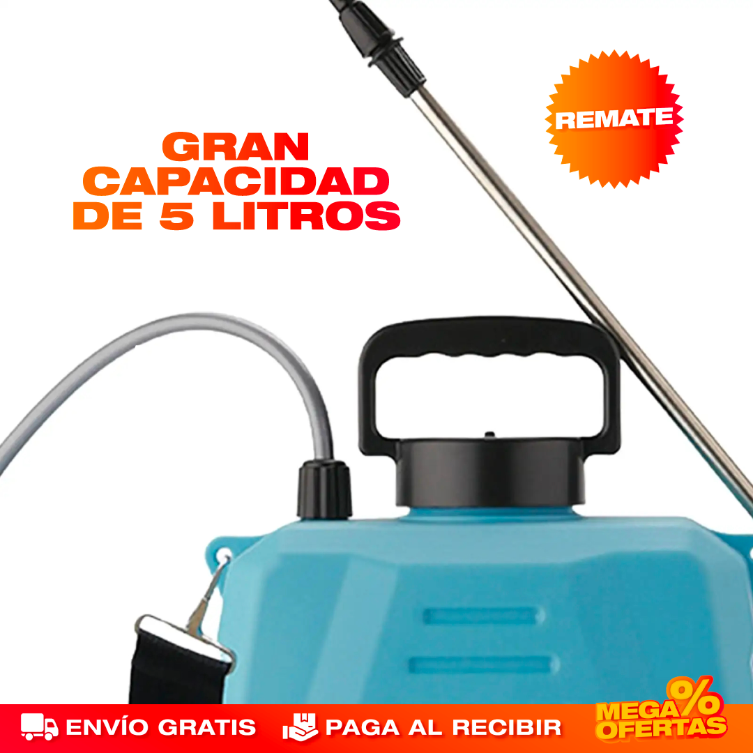 Aspersor Eléctrico Profesional de 5 Litros – Riegas todo el patio sin bombear a mano