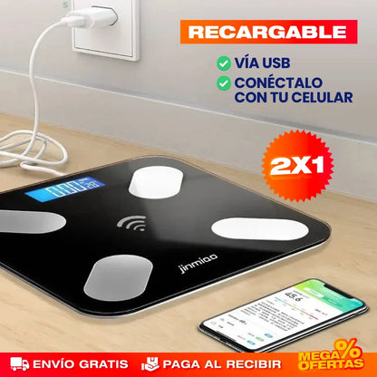 Báscula Inteligente Bluetooth – Controla tu Peso y Progreso · 2x1