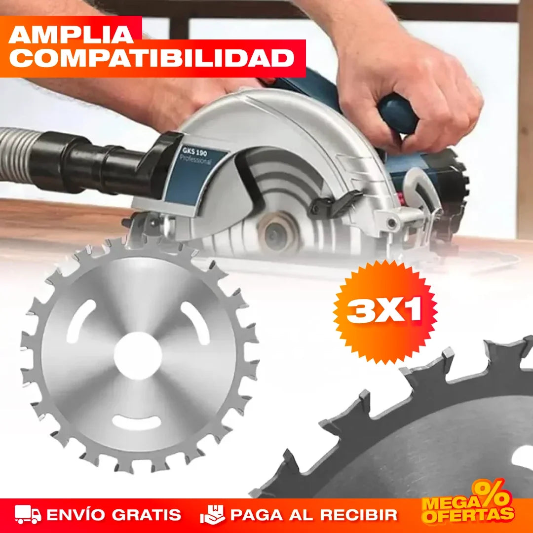 Disco Power Sierra Doble Cara – Corta Madera y Plástico Sin Trabarse · 3x1