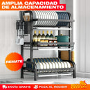 Escurridor de Platos de 3 Niveles – Mesón Seco y Platos Ordenados · Estante Grande