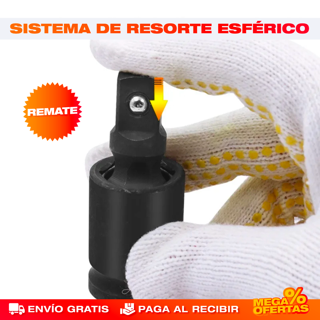 Juntas Universales Giratorias – Llega a los Tornillos Imposibles Sin Perder Torque · Set x3