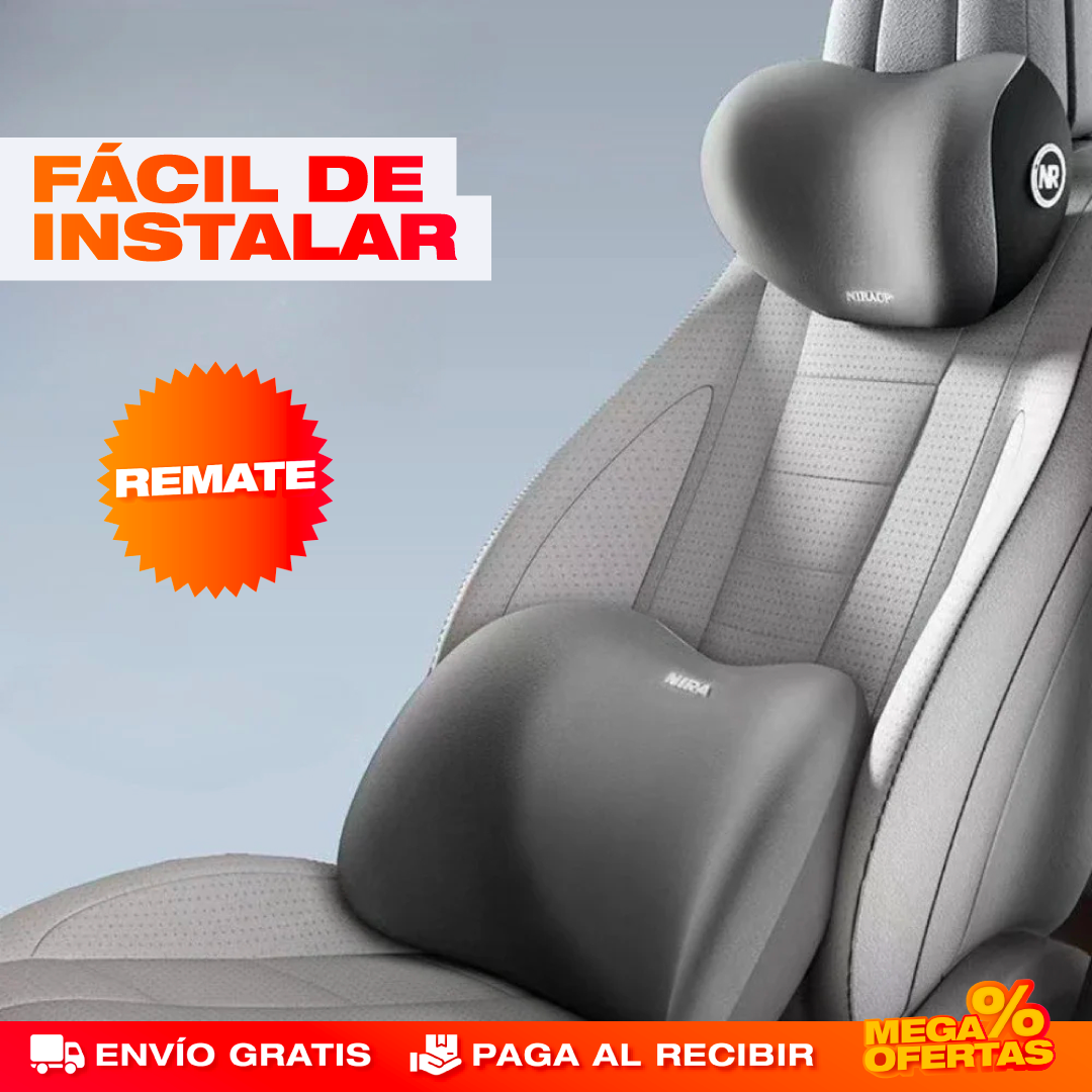 Kit de Soporte Lumbar de Espuma Viscoelástica – Adiós Dolor de Espalda en el Carro y la Oficina