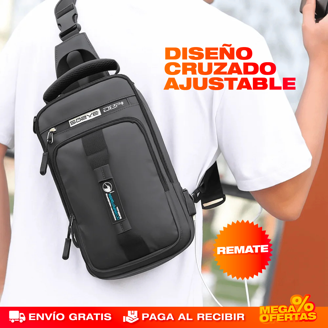 Bolso Cruzado con Puerto USB – Carga tu Celular y Anda Seguro en la Calle