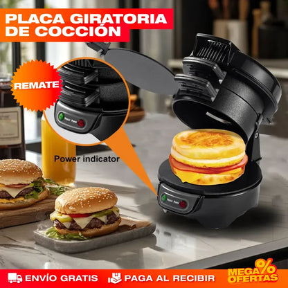 Máquina para Hamburguesas y Desayunos 3 en 1 – Desayuno Completo Sin Ensuciar la Cocina