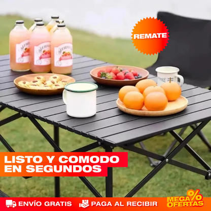 Mesa de Camping para 4 Puestos – Arma tu Mesa Donde Sea y Guárdala Plana