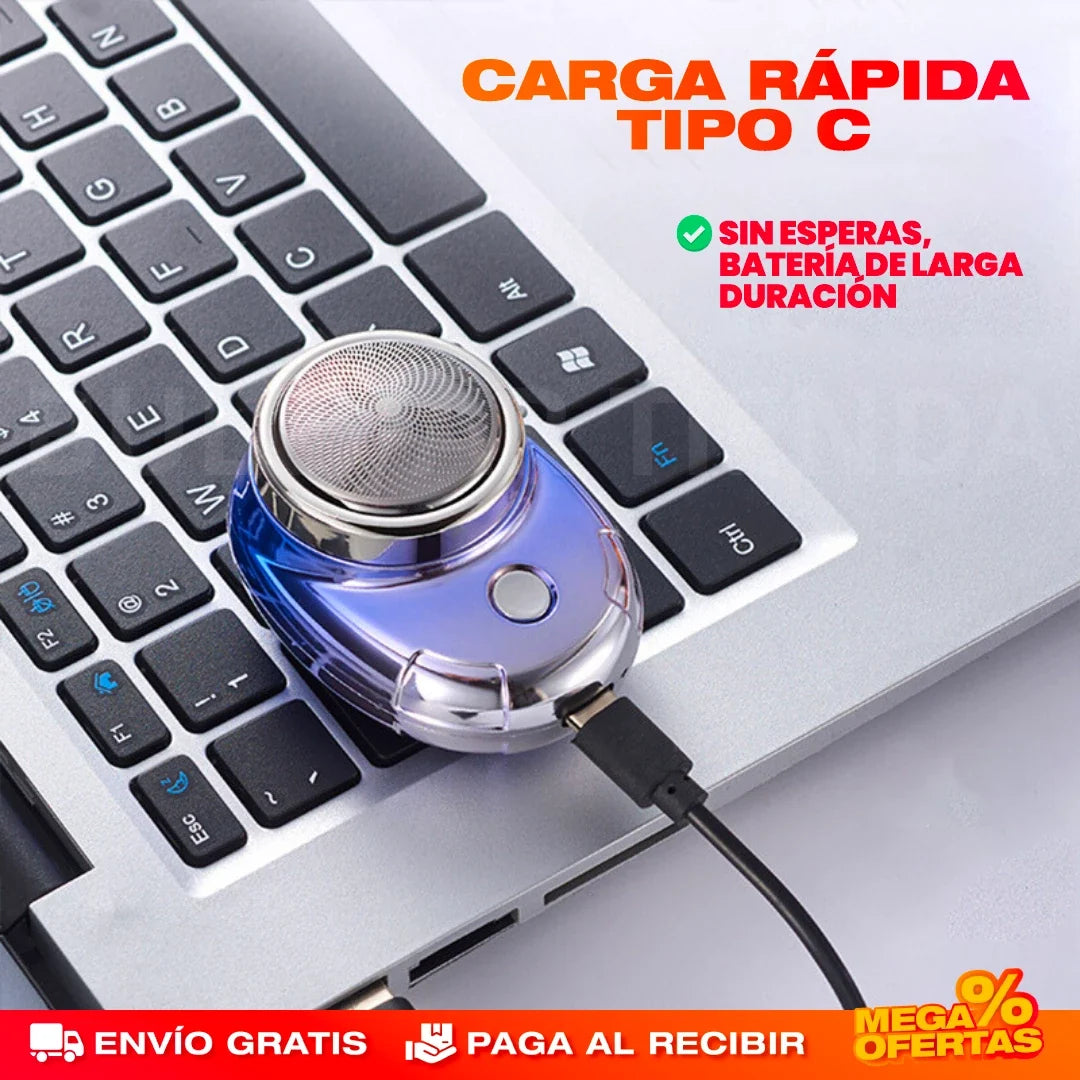 Promo 2x1 Mini Afeitadora Eléctrica USB de Larga Duración – Aféitate Donde Sea Sin Cables
