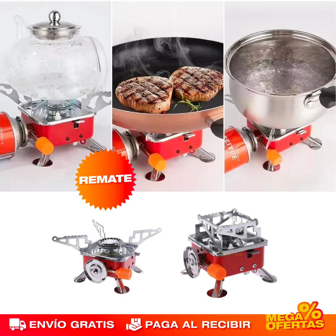 Mini Estufa de Gas Portátil – Cocina en Cualquier Lugar Sin Conexión