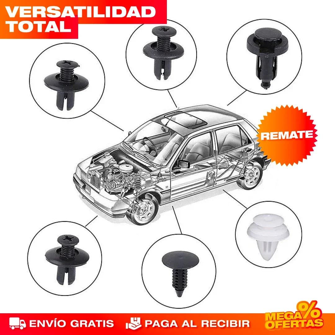 Clips Remaches para Carro – Repón los Clips Rotos del Tapizado · Kit x100