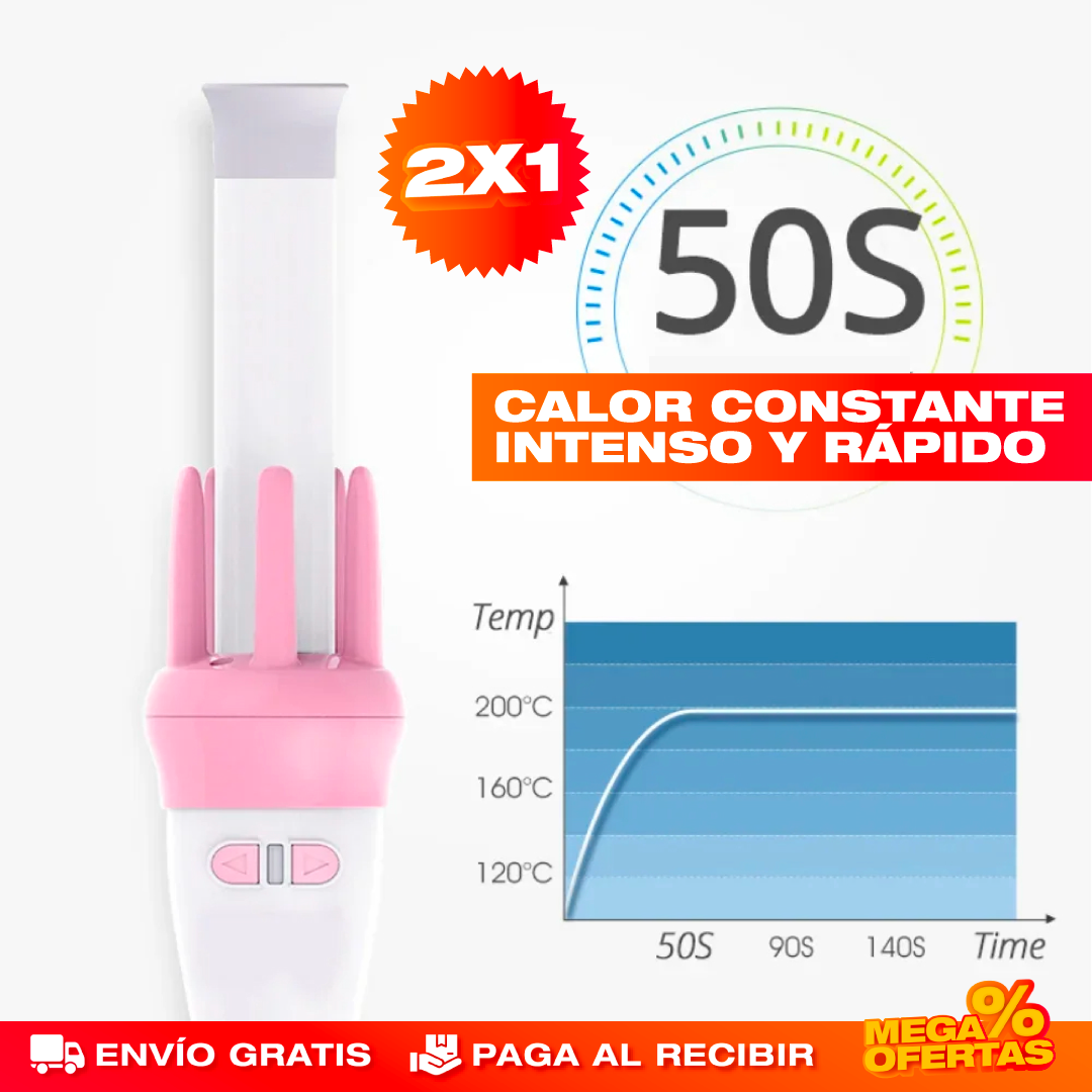 Rizadora Eléctrica Giratoria para Pelo – Rizos de Salón en Casa en Minutos · 2x1