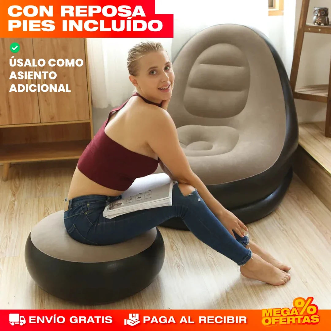 Sofá Inflable 2 en 1 + Inflador Obsequio