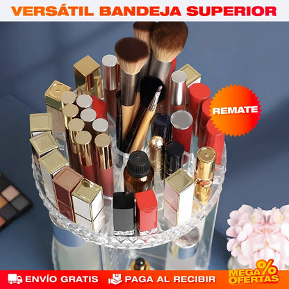 Organizador Giratorio 360° de Maquillaje – Todo tu Maquillaje a un Giro de Distancia