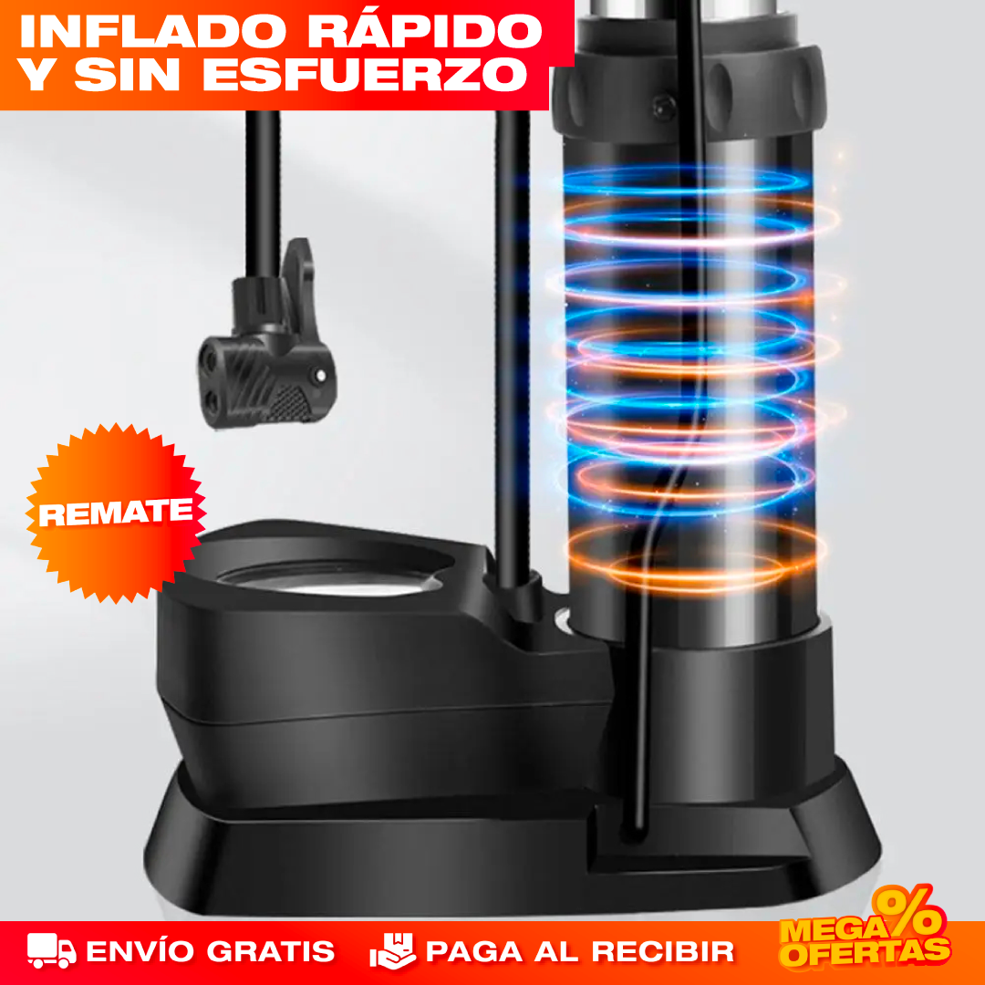 Bomba Infladora de Pie – Nunca te Quedes Varado por una Llanta Baja