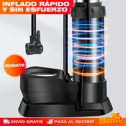 Bomba Infladora de Pie – Nunca te Quedes Varado por una Llanta Baja