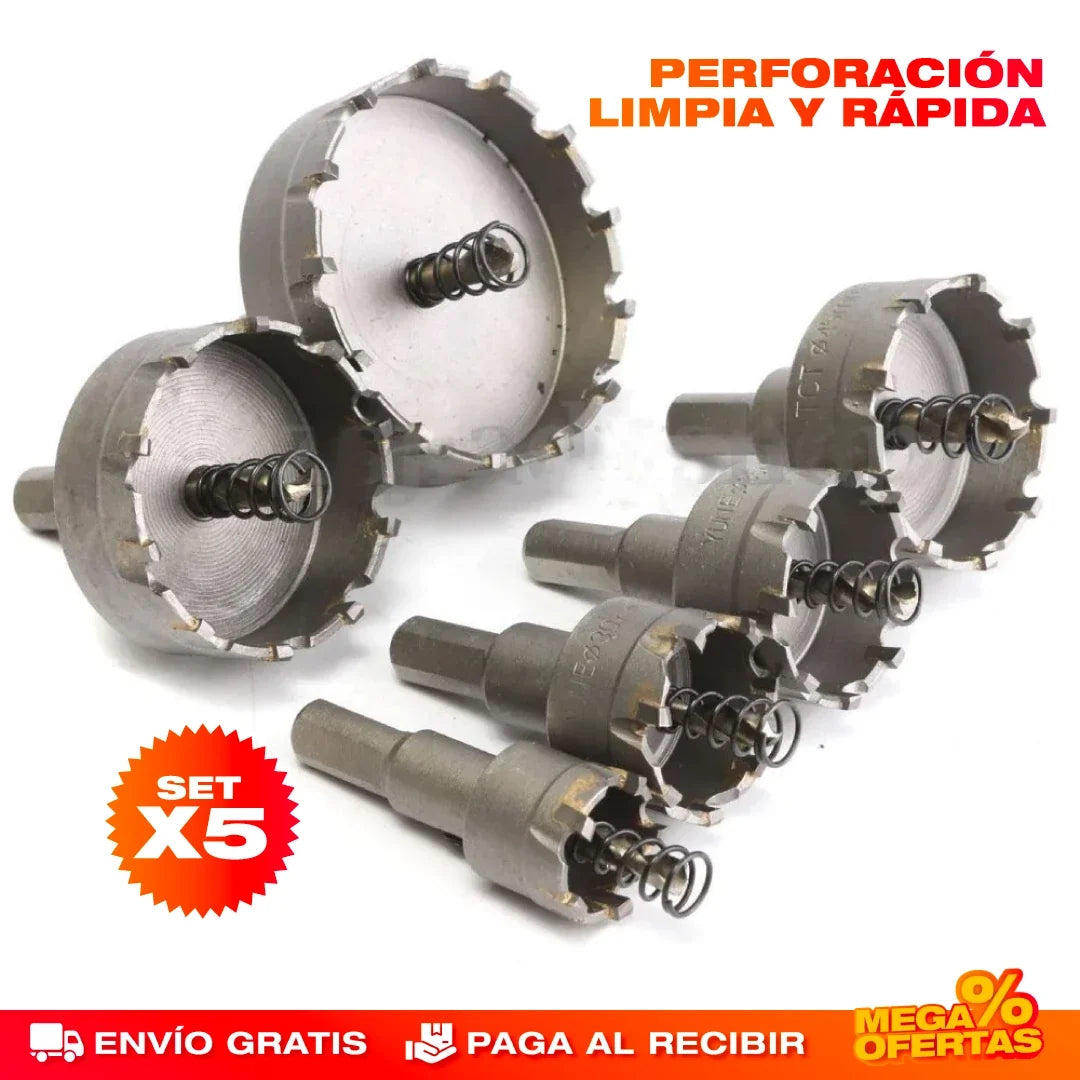 Brocas Sierra Perforadora TCT – Set x5
