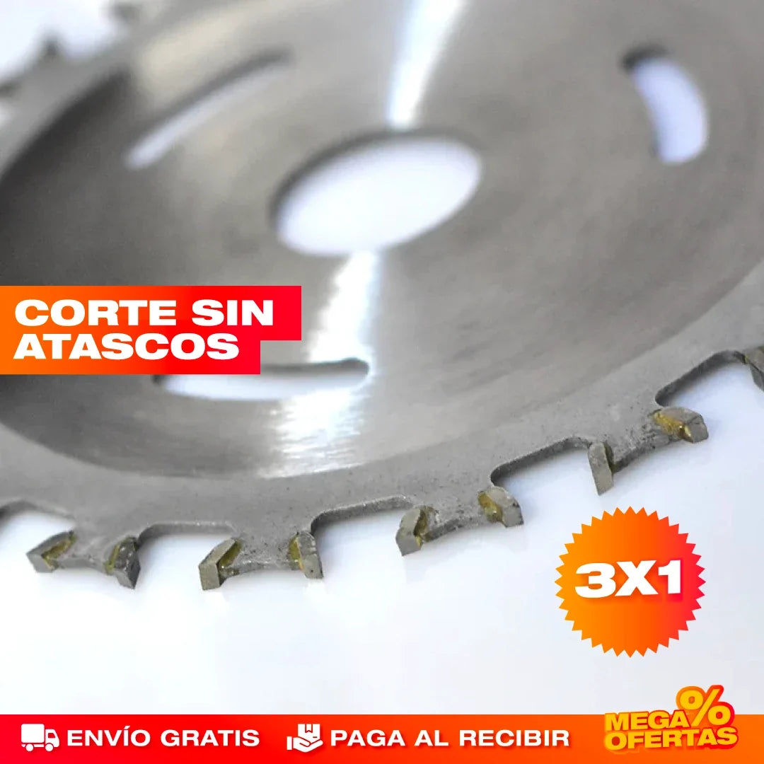 Disco Power Sierra Doble Cara – Corta Madera y Plástico Sin Trabarse · 3x1