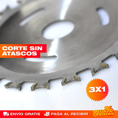 Disco Power Sierra Doble Cara – Corta Madera y Plástico Sin Trabarse · 3x1