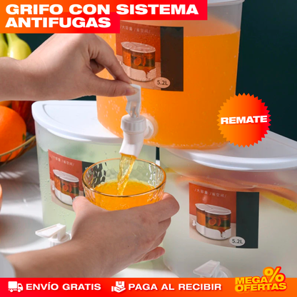 Dispensador de Bebidas 3 en 1 – Sirve Bebidas Sin Levantar la Jarra · 5.2 Litros