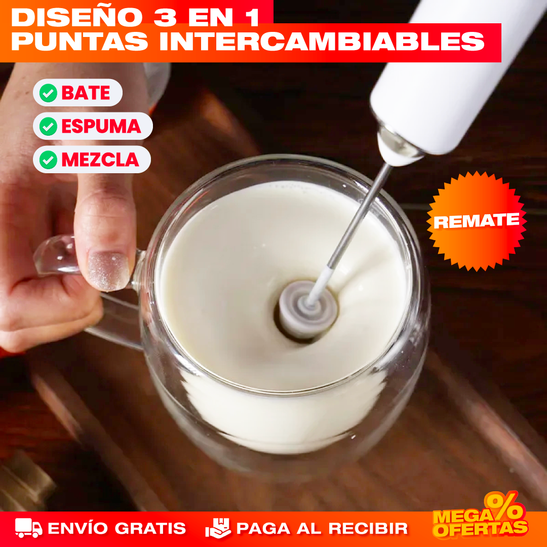 Espumador de Leche 3 en 1 con Base – Café Cremoso Tipo Cafetería en tu Casa