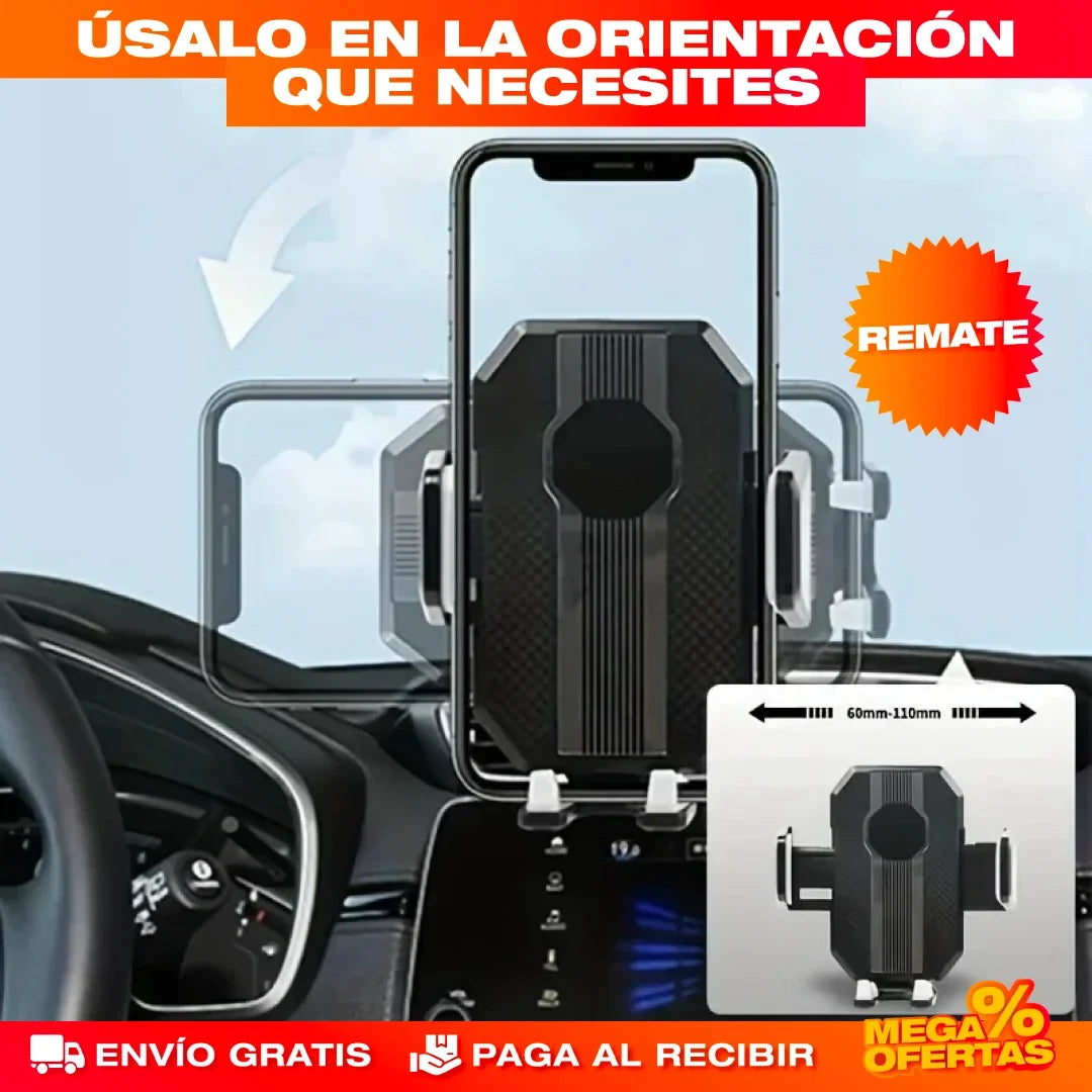 Soporte Holder Premium Giratorio para Celular – GPS y Llamadas a la Vista Sin Soltar el Volante