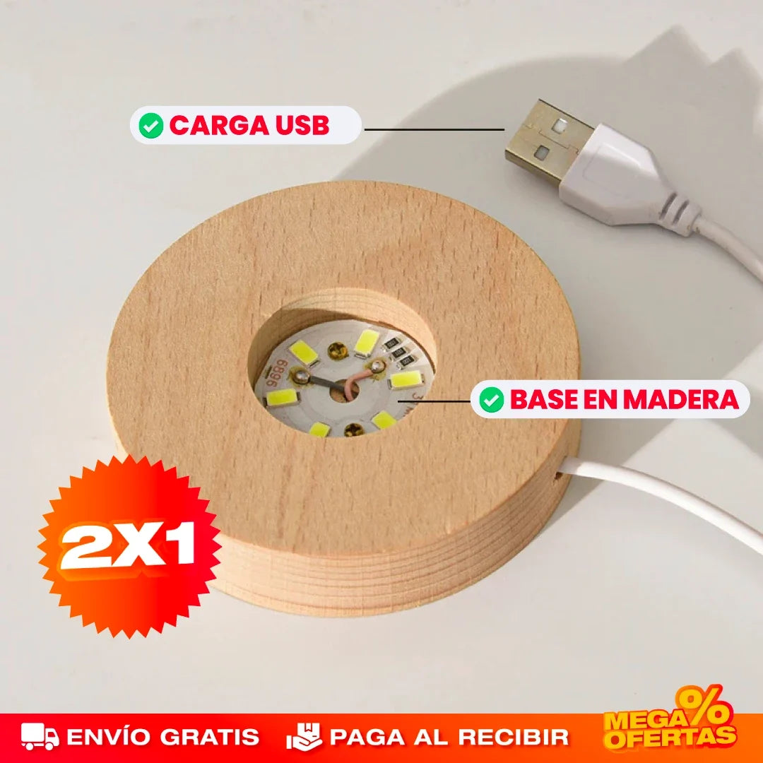 Lámpara Bola de Cristal LED 3D – Decora con una Luz Que Enamora · 2x1