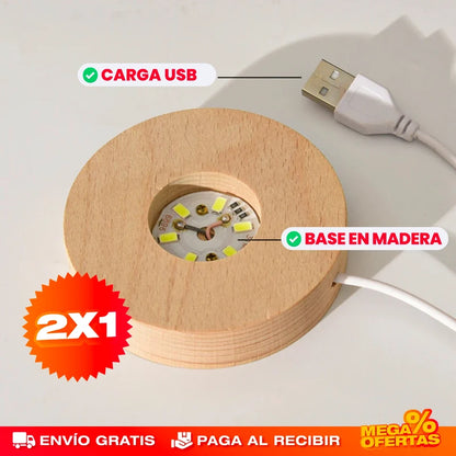 Lámpara Bola de Cristal LED 3D – Decora con una Luz Que Enamora · 2x1