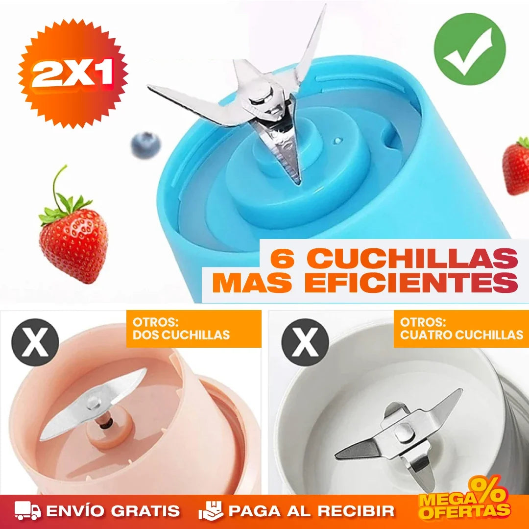 Licuadora Portátil – Batidos Donde Estés, Sin Cables · 2x1