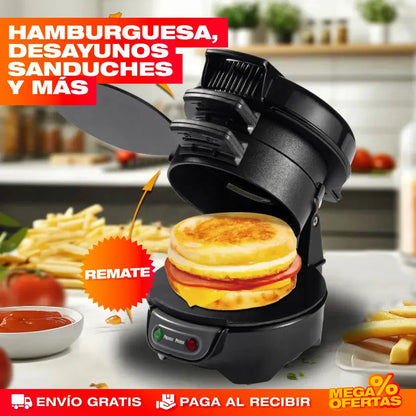 Máquina para Hamburguesas y Desayunos 3 en 1 – Desayuno Completo Sin Ensuciar la Cocina