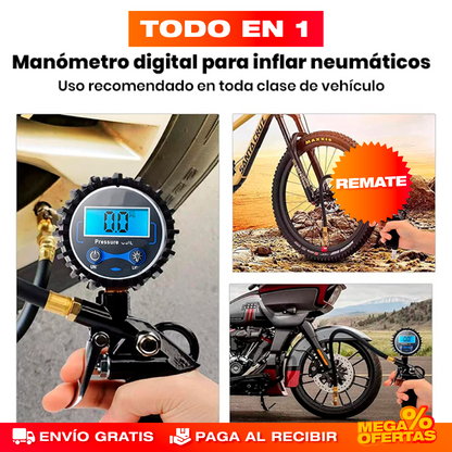Medidor Digital de Presión para Llantas Carros y Motos – Revisa la Presión y Evita Pinchazos en la Vía