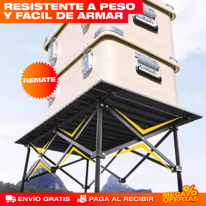 Mesa de Camping para 4 Puestos – Arma tu Mesa Donde Sea y Guárdala Plana