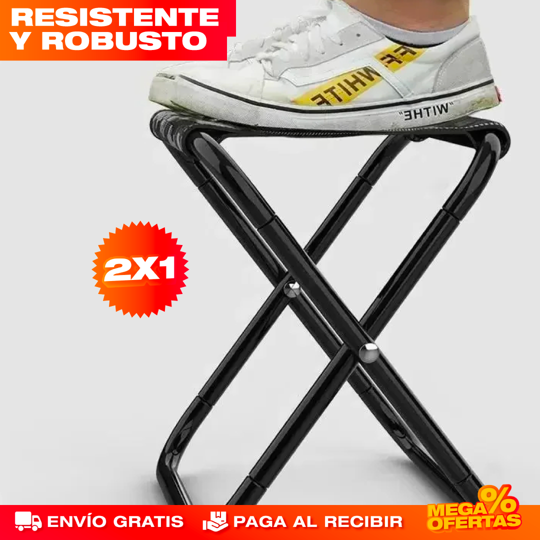 Mini Silla Plegable – Siéntate Donde Sea y Guárdala Plana · 2x1