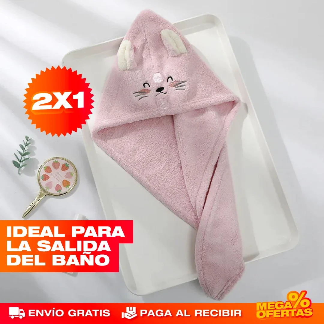 Toalla Gorro de Secado para Cabello – Seca tu Cabello Sin Maltratarlo · 2x1