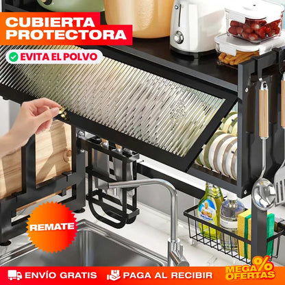 DryBox™ – Organizador Escurridor de Platos Grande de 2 Niveles