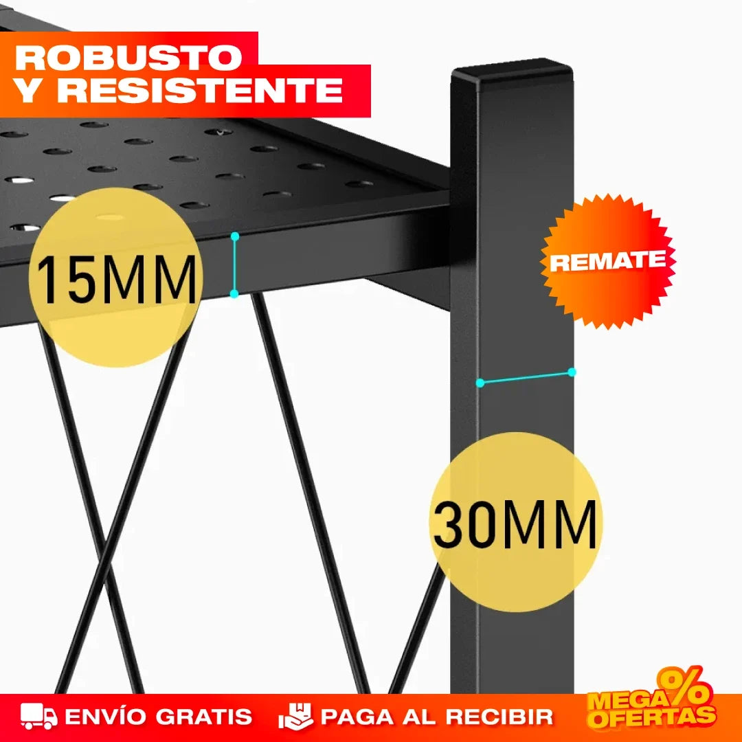 Estante Organizador Plegable de Metal – Más Espacio de Guardado Sin Taladrar · 5 Pisos