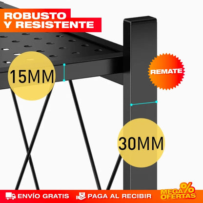 Estante Organizador Plegable de Metal – Más Espacio de Guardado Sin Taladrar · 5 Pisos