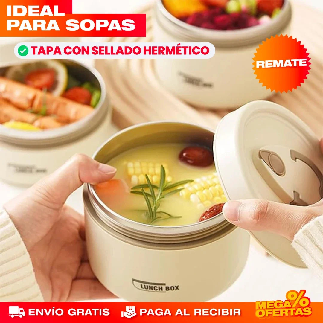 Portacomidas y Lonchera Térmica – Tu Almuerzo Caliente y Sin Derrames · Set x4