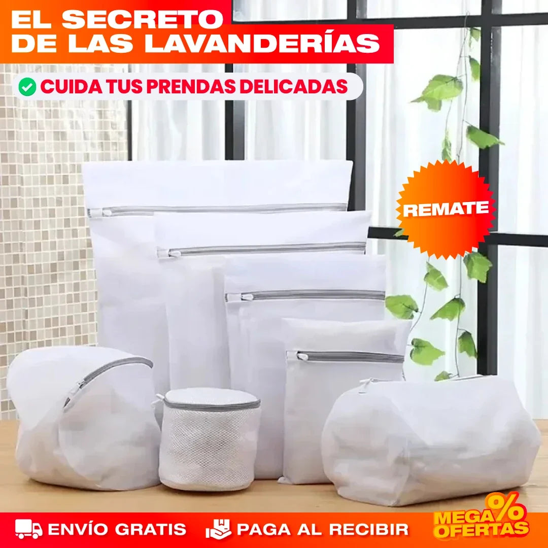 Bolsas de Malla Fina para Lavandería – Protege tu Ropa Delicada en la Lavadora · Set x8
