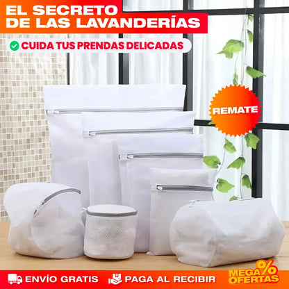 Bolsas de Malla Fina para Lavandería – Protege tu Ropa Delicada en la Lavadora · Set x8